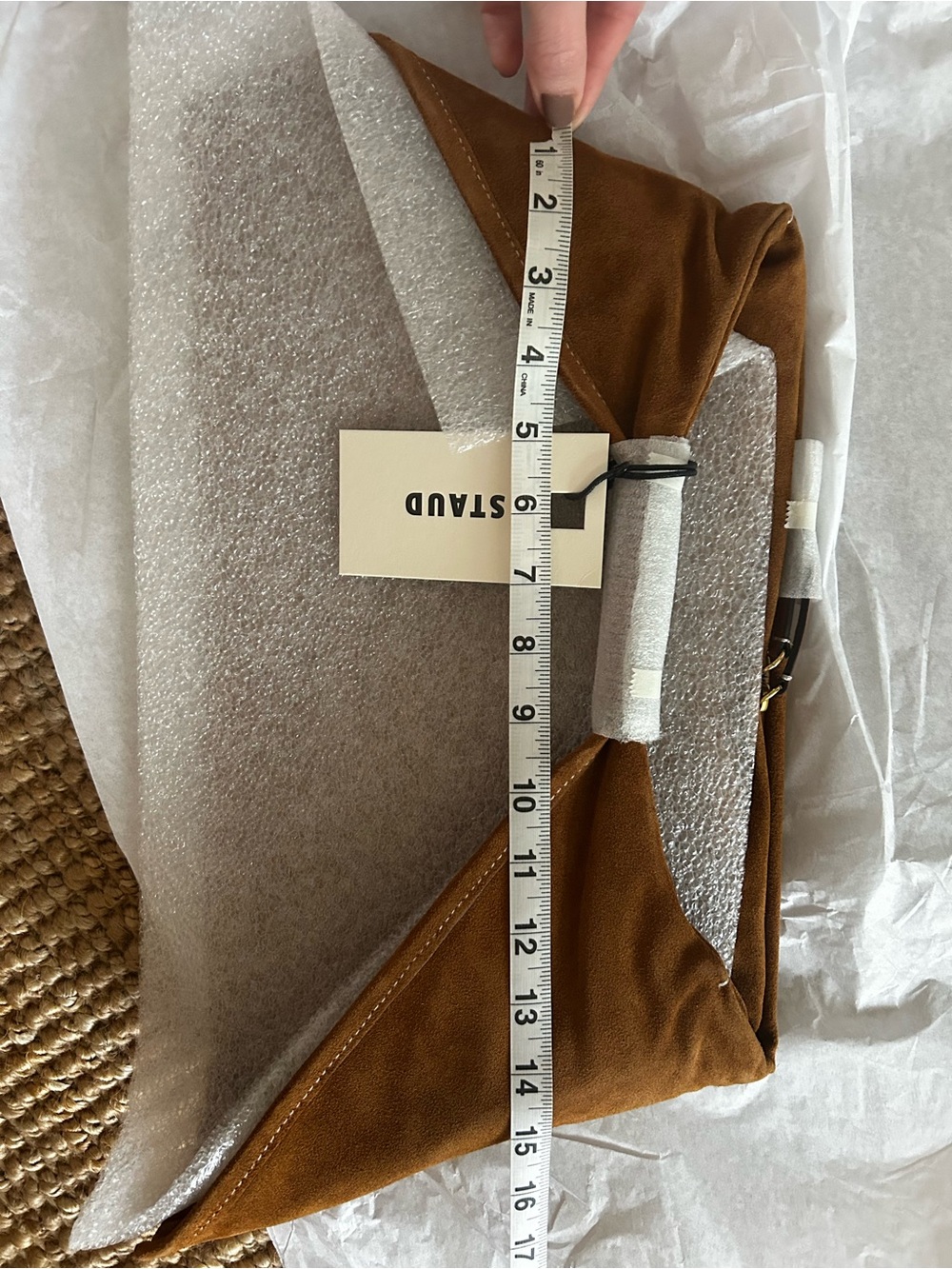 STAUD • tan suede mini Ronnie bag - Picture 10 of 13